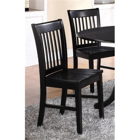 HOMESTYLES Norfolk Dining Chair with Wood Seat in Black Finish Pack of 2 HO22698